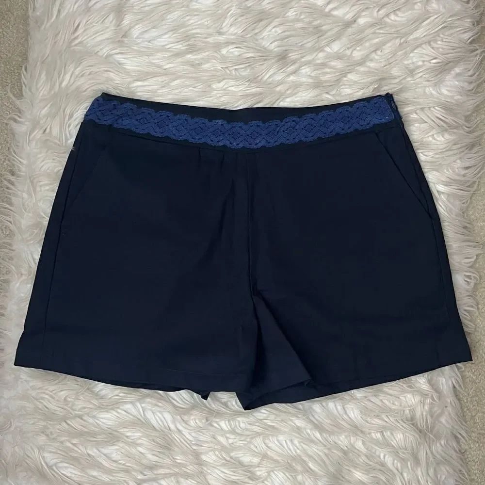 Azulu Dress Shorts with Crochet Appliqué at Waist